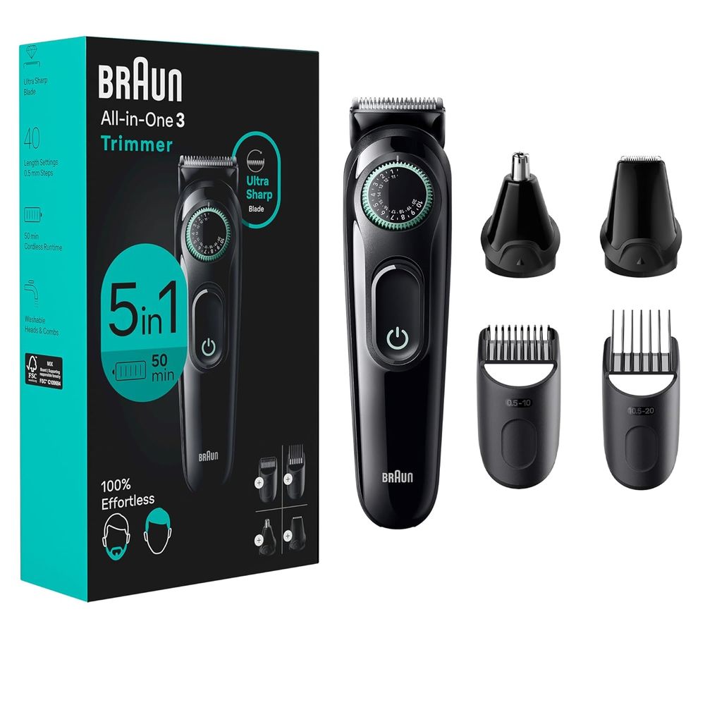 [4美國直購] Braun AIO3450 多功能造型器 電動刮鬍刀 含鼻毛器 Series 3 3450 1年保固 取代 BT3221 _TB2