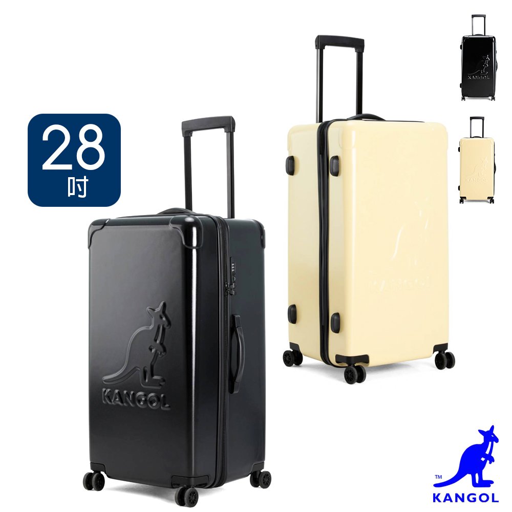 KANGOL - 英國袋鼠 360度靜音輪加厚運動旅行28吋胖胖行李箱-共2色(加碼送抱枕)