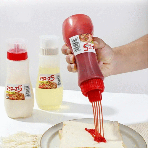 【NAKAYA】五孔擠醬瓶 沙拉瓶 醬料罐 擠壓醬料瓶 (紅/白)