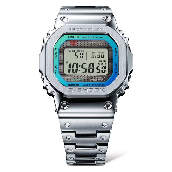 CASIO 卡西歐G-SHOCK GMW-B5000PC-1 華麗彩虹絢麗色彩潮流銀時尚腕錶 43.2mm