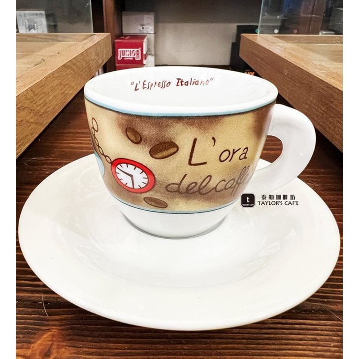 【泰勒】義大利 ORKER CAFE ESPRESSO 濃縮咖啡杯盤組 60ml - (款式：E 時鐘)