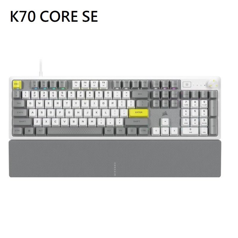 米特3C數位–Corsair 海盜船 K70 CORE SE 紅軸機械式白色鍵盤 中文/英文
