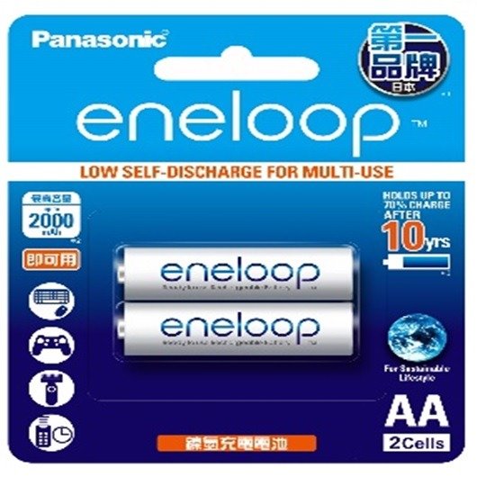 【1768購物網】Panasonic eneloop中階3號 2入2000mAh充電電池 ( BK-3MCCE2BTW) (XD)