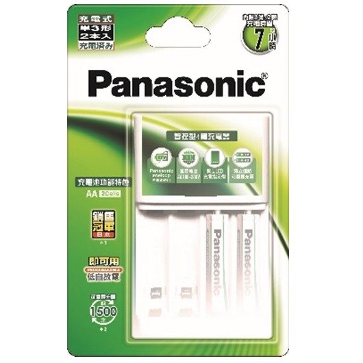 【1768購物網】Panasonic BQ-CC17智控型電池充電器 +Panasonic 標準型 3 號 2 入 ( K-KJ173MVT2TW ) (XD)