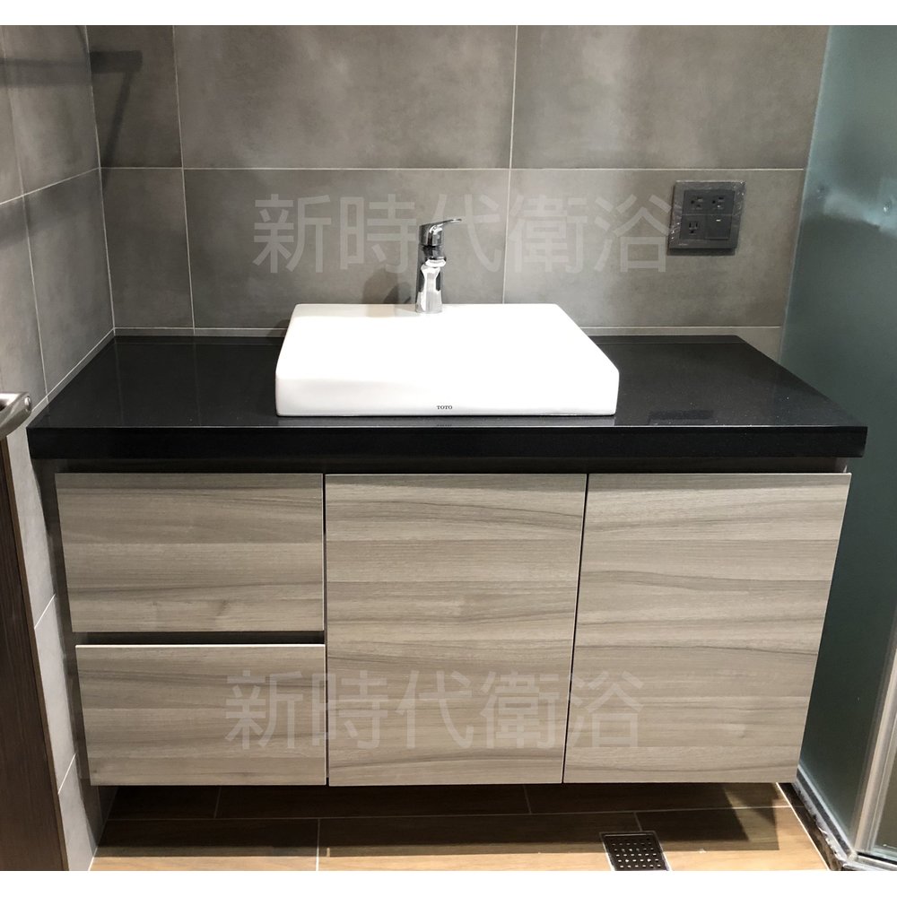 [新時代衛浴 ] TOTO-L710CSRT臉盆+訂製台面浴櫃，專業工廠顏色樣式多樣都可客製
