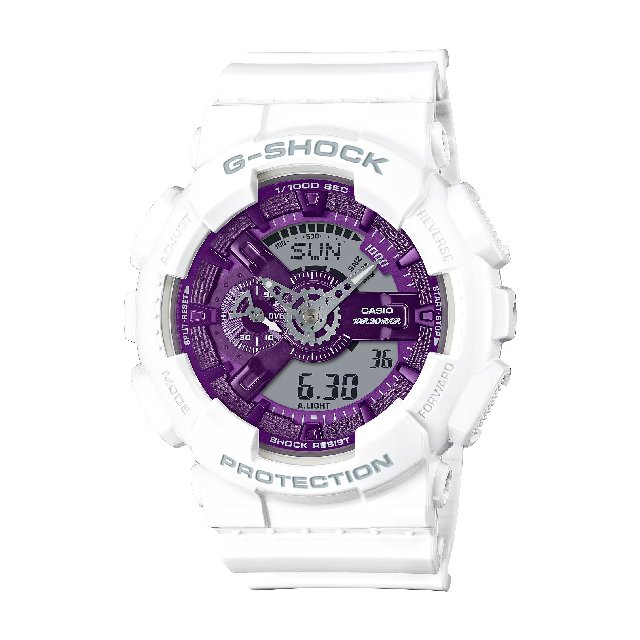 CASIO 卡西歐GA-110WS-7A 季節系列冬季光彩繽紛對錶系列時尚腕錶 個性紫 51.2mm