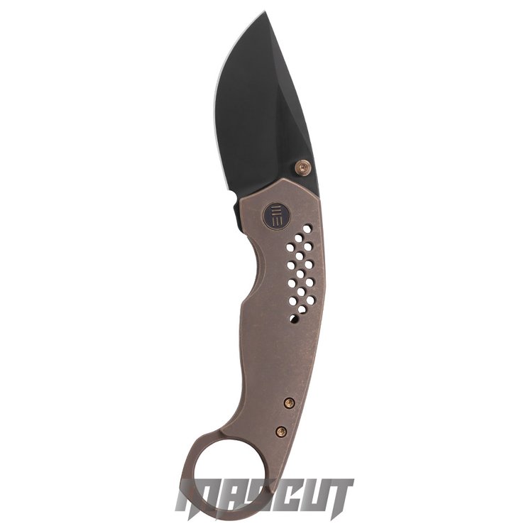 宏均-WE KNIFE ENVISAGE Front Flipper Karambit 爪刀 青銅色鈦柄 CPM-20CV鋼 黑刃-折刀 / AN-WE #WE22013-3