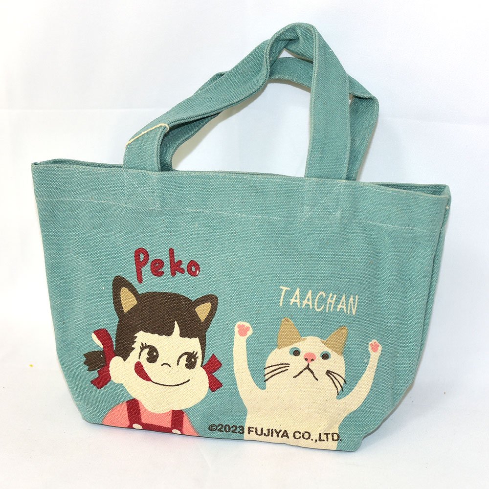 Peko 不二家牛奶妹 貓咪 托特包 手提包 100%棉 日本正版