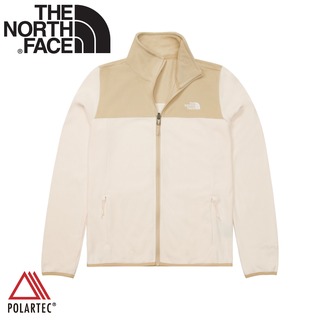 【The North Face 女 可套式刷毛保暖外套《梔子白碎石》】81SR/保暖立領抓絨外套/休閒外套