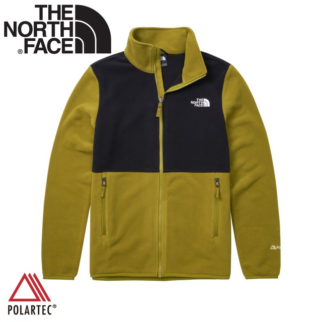 【The North Face 男 可套式刷毛保暖外套《硫磺綠》】83OS/保暖立領抓絨外套/休閒外套