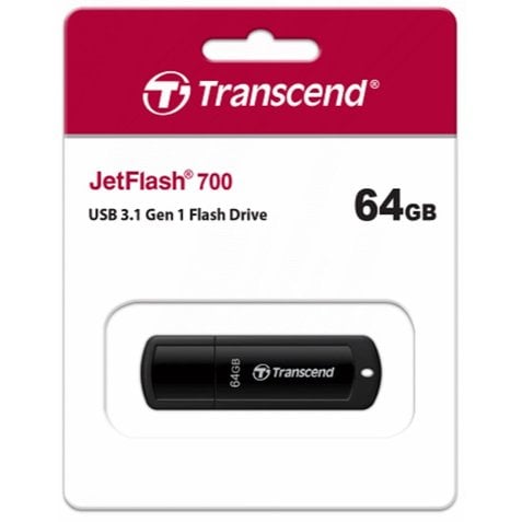 【1768購物網】TRANSCEND JetFlash700 64GB 創見 隨身碟 (黑) (精技) TS64GJF700 (JF700)