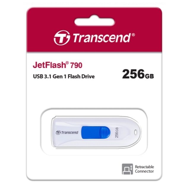 【1768購物網】TRANSCEND JetFlash790 256GB 隨身碟(白) 創見隨身碟 (精技) TS256GJF790W (JF790)