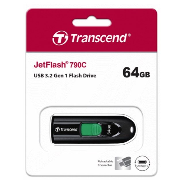 【1768購物網】TRANSCEND JetFlash790 64GB USB TYPE-C 3.2 Gen1隨身碟 創見隨身碟 (精技) TS64GJF790C (JF790)