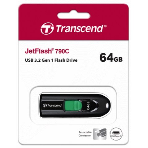 【1768購物網】TRANSCEND JetFlash790 64GB USB TYPE-C 3.2 Gen1隨身碟 創見隨身碟 (精技) TS64GJF790C (JF790)