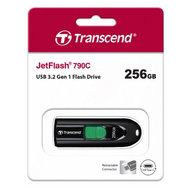 【1768購物網】TRANSCEND JetFlash790 256GB USB TYPE-C 3.2 Gen1隨身碟 創見隨身碟 (精技) TS256GJF790C (JF790)