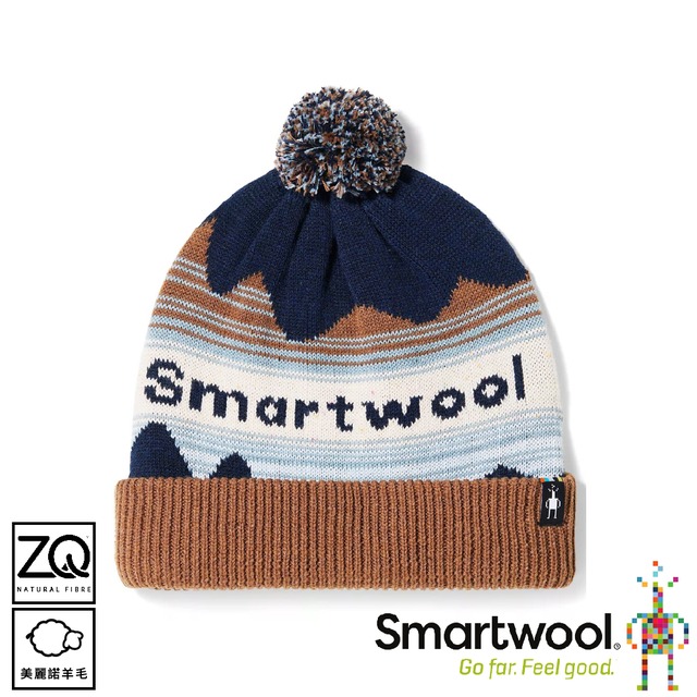 【SmartWool 美國 針織印花保暖毛帽《深霧藍》】SW018125/保暖帽/雪帽/休閒帽/防寒/登山