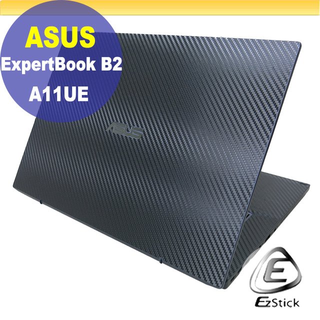 【Ezstick】ASUS ExperBook B2402 B2402CBA 黑色卡夢膜機身貼 DIY包膜