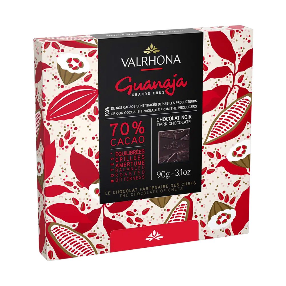 VALRHONA法芙娜瓜納拉70%黑巧克力18入片裝禮盒90g
