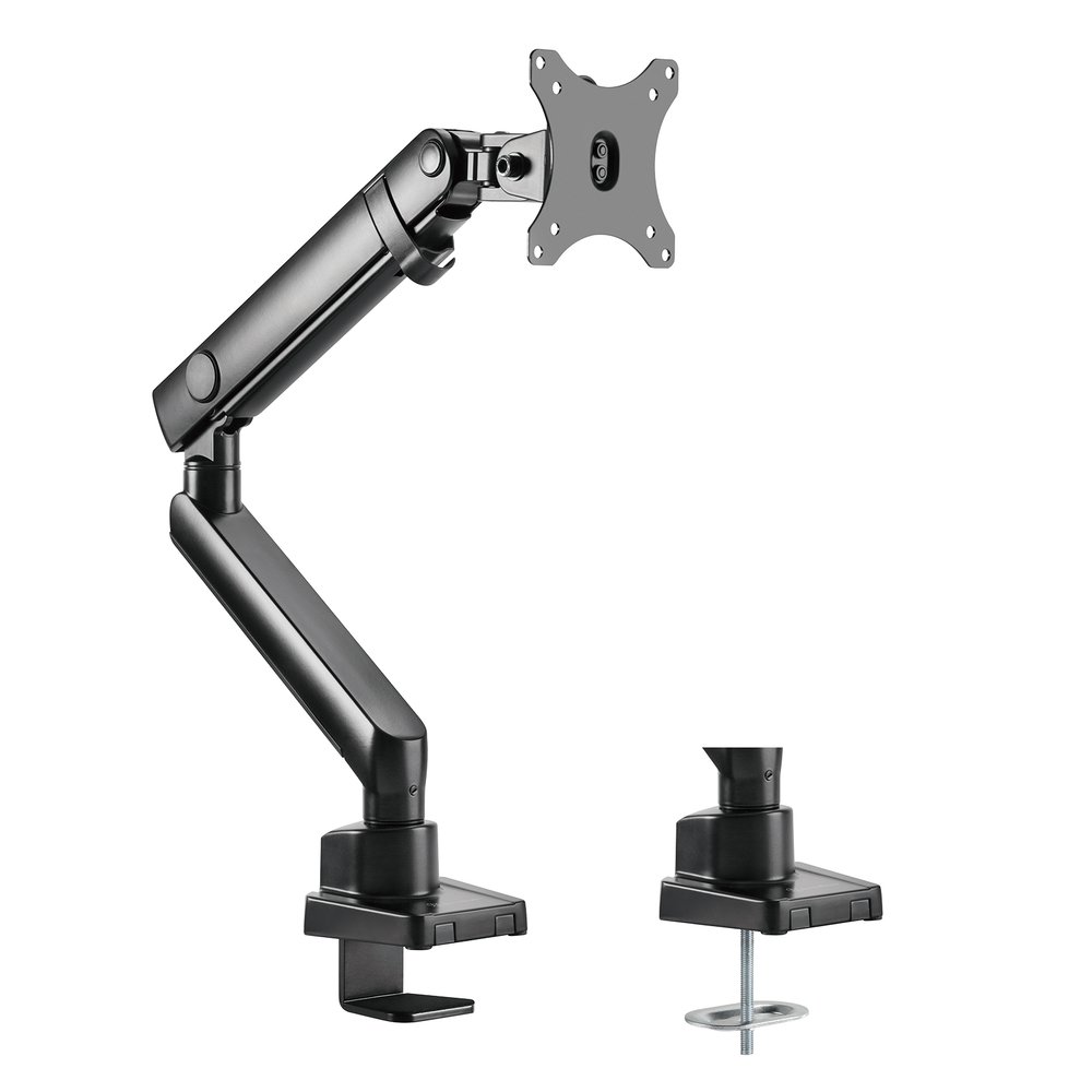 SILVERSTONE ARM13 單螢幕支臂機械彈簧設計(夾桌與穿孔)雙用