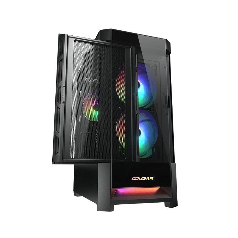 米特3C數位–COUGAR 美洲獅 Duoface RGB 電腦機殼 中塔機箱 黑色