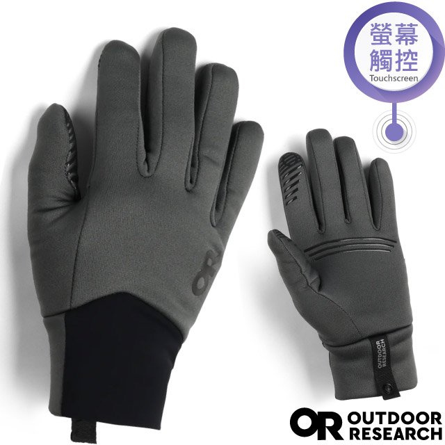 【Outdoor Research】男 Vigor Midweight Sensor Gloves 中量級透氣保暖智慧抓絨手套(可觸控)/矽膠防滑條.吸濕排汗/OR300558-0890 炭灰