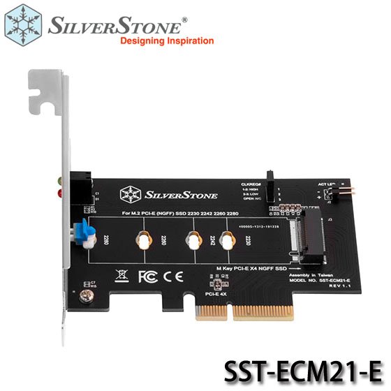 【MR3C】含稅 銀欣 ECM21-E M.2 PCIe/NVMe SSD轉PCIe x4免螺絲轉接卡