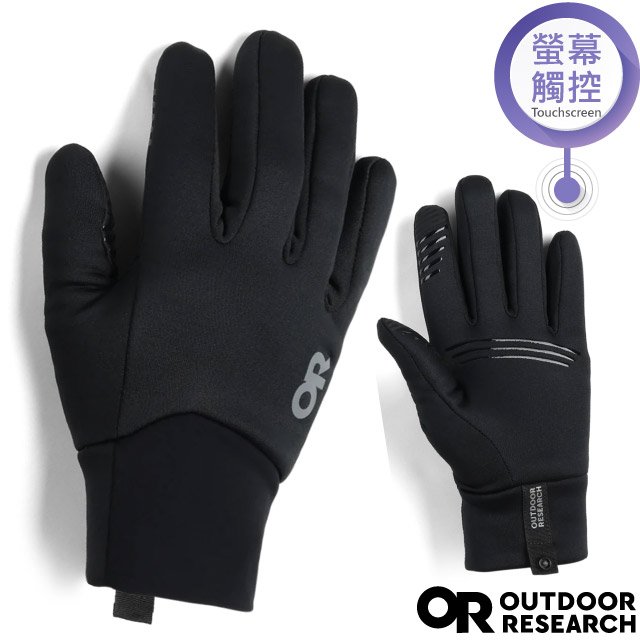 【Outdoor Research】男 Vigor Midweight Sensor Gloves 中量級透氣保暖智慧抓絨手套(可觸控)/矽膠防滑條.吸濕排汗/OR300558-0001 黑