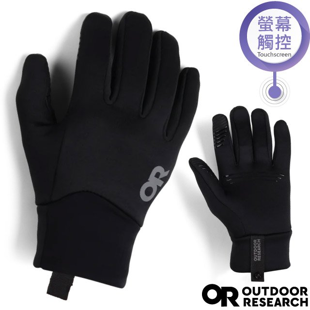 【Outdoor Research】女 Vigor Midweight Sensor Gloves 中量級透氣保暖智慧抓絨手套(可觸控)/矽膠防滑條.吸濕排汗/OR300559-0001 黑