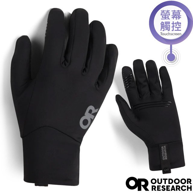 【Outdoor Research】女 Vigor Lightweight Sensor Gloves 輕量級透氣保暖智慧抓絨手套(可觸控)/矽膠防滑.吸濕排汗/OR300561-0001 黑