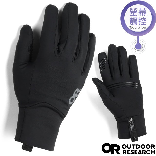 【Outdoor Research】男 Vigor Lightweight Sensor Gloves 輕量級透氣保暖智慧抓絨手套(可觸控)/矽膠防滑.吸濕排汗/OR300560-0001 黑