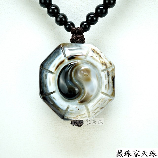 《藏珠家天珠》32mm財咒天眼+兩儀八卦天眼天珠項鍊