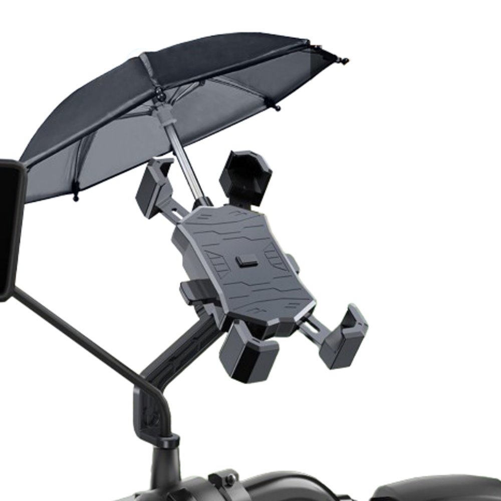 【GT360】手機支架 帶傘 手把 後視鏡 自行車 手機架 腳踏車 機車 手機架 遮陽傘 減震 遮陽 防水 雨傘 支架