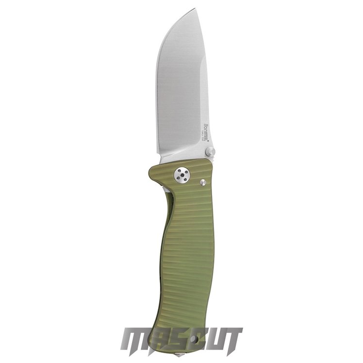 宏均-LionSteel 鋼獅 SR1A雄獅之刀 鋁合金柄機械軸心/綠柄白刃-折刀 / AJ-3100 SR-1A GS