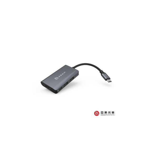 亞果元素 CASA Hub A01m USB 3.1 Type-C 四合一多功能標準集線器 灰