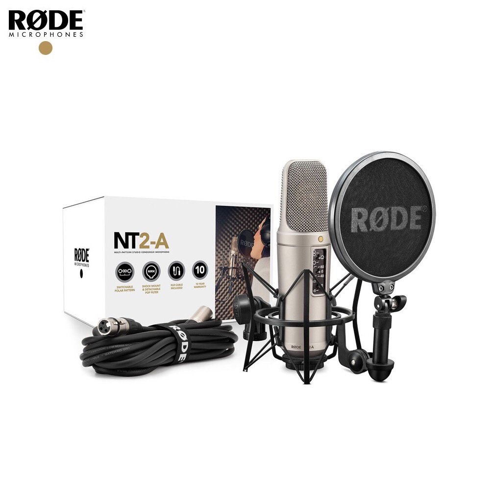 【RODE NT2-A NT2A 】電容式麥克風 專業錄音 宅錄頂配 直播 廣播 唱歌 K歌錄音室等級 附避震架 防噴罩($14700)