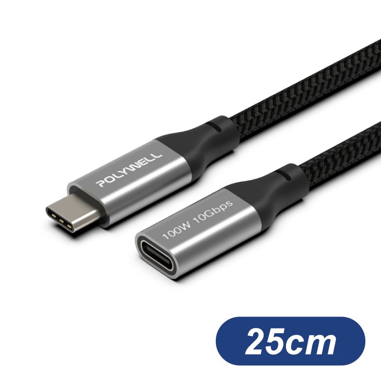 USB Type-C 公對母延長傳輸線 25cm 適用 TYPEC 延長線