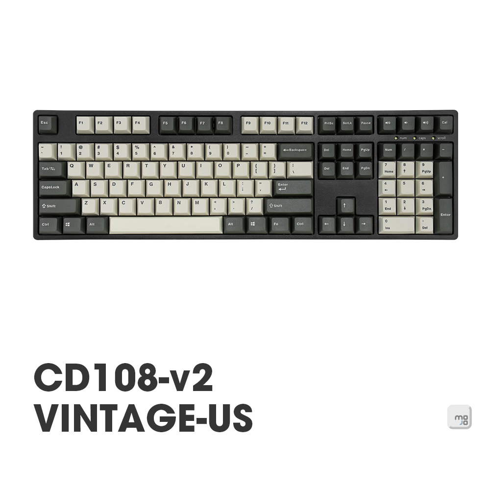 |MOJO| iKBC CD108v2 Vintage 復古 PBT二色成型 機械鍵盤 MX軸 US Layout 靜音紅軸
