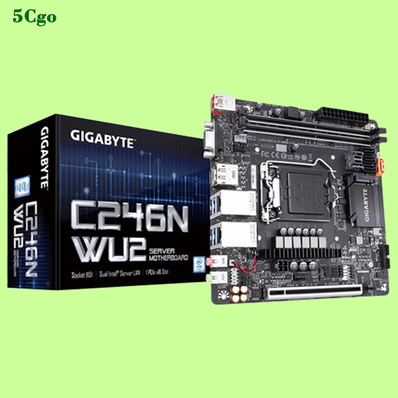 5Cgo【代購七天交貨】Gigabyte/技嘉C246N-WU2主機板Mini-ITX至強E伺服器8/9代雙網口主機板