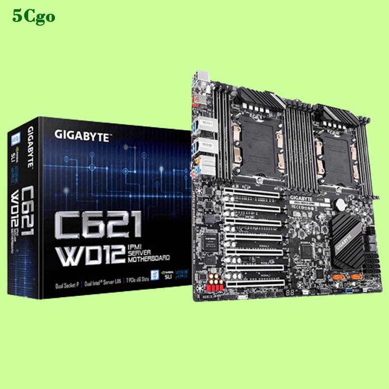5Cgo【代購七天交貨】Gigabyte/技嘉C621-WD12-IPMI 雙路CPU 4個GPU伺服器工作站主機板
