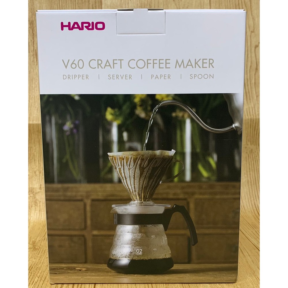 【霏霓莫屬】日本製 Hario 100週年紀念 V60咖啡沖泡壺組 濾杯 +濾紙 +量匙 +玻璃壺