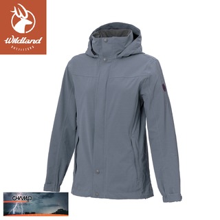 【Wildland 荒野 女 機能型超潑透氣防水外套《灰藍》】W3921/保暖防風外套/防潑水