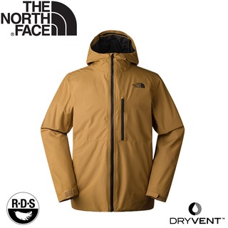 【The North Face 男 DV防水兩件式羽絨外套《卡其色》】83SL/防潑水外套/連帽外套/風雨衣/衝鋒衣
