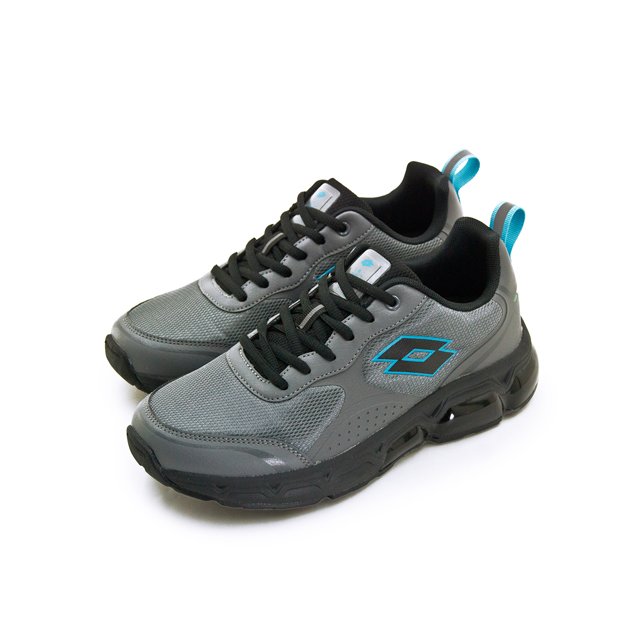 【LOTTO】專業避震氣墊慢跑鞋 AERO 350系列 灰黑藍 6708 男