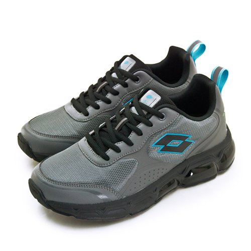 【LOTTO】專業避震氣墊慢跑鞋 AERO 350系列 灰黑藍 6708 男