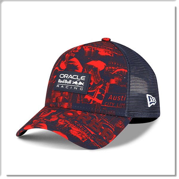 【ANGEL NEW ERA】NEW ERA 聯名款 紅牛 F1賽車 奧斯汀大獎賽 卡車帽 網帽 丈青色 9FORTY