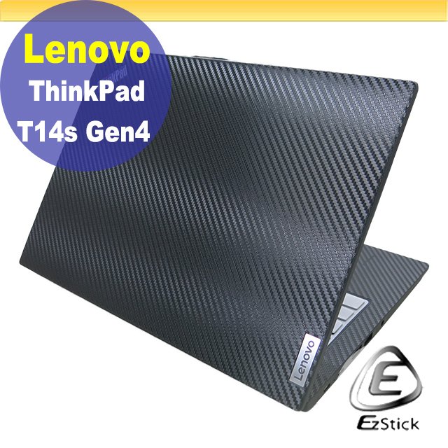 【Ezstick】Lenovo ThinkPad T14s Gen4 黑色卡夢膜機身貼 DIY包膜