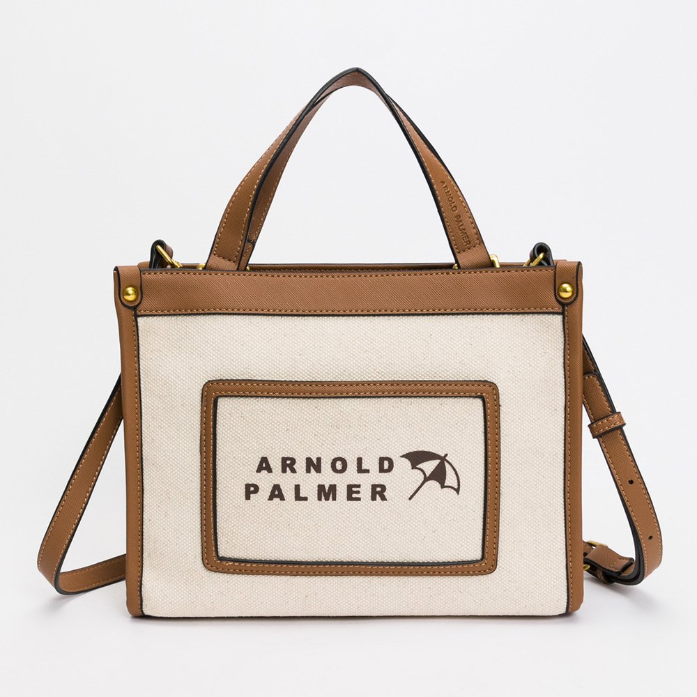 雨傘牌 包包【永和維娜】Arnold Palmer 斜背包 手提包 附長背帶 Soleil系列 米白色 432-6003-01-6