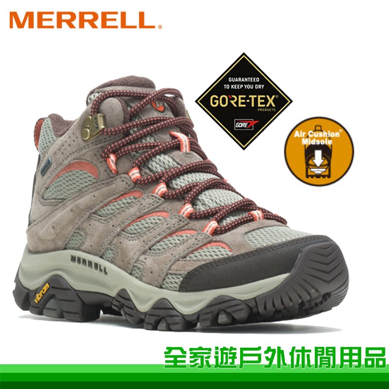 【全家遊戶外】MERRELL 美國 MOAB 3 MID GORE-TEX 女中筒登山鞋 淺棕色 ML500232 中筒登山鞋 郊山健行鞋