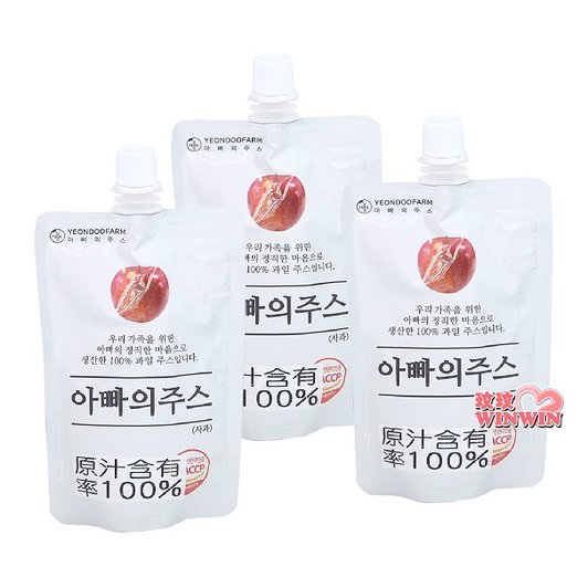 YEONDOOFARM 韓國蘋果汁100ml 三包99元超優惠，正式進口報關，貼有中文標籤