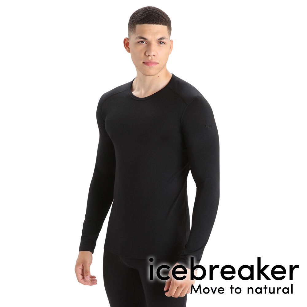 【icebreaker】Oasis 男羊毛素色圓領長袖上衣 BF200『黑』戶外 運動 柔軟 舒適 羊毛 吸濕 排汗 抑味 控溫 104365